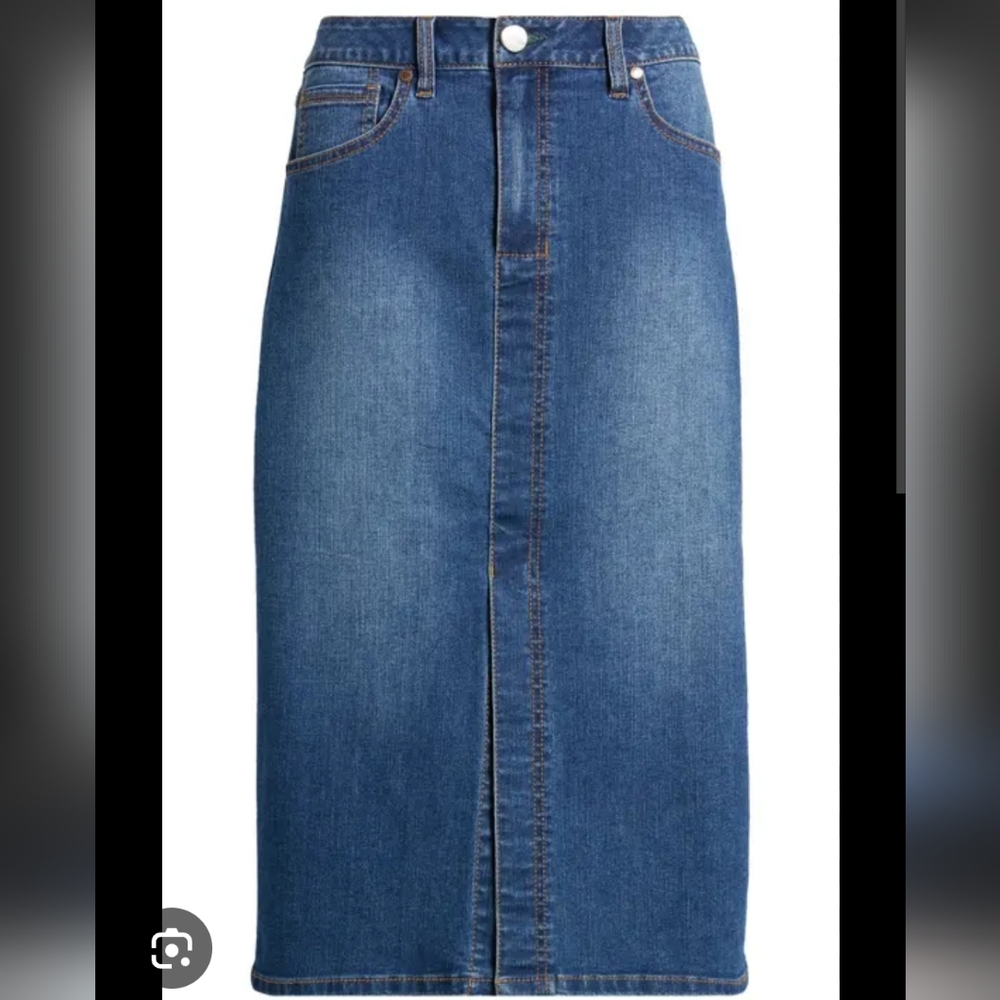 🥊1822 Denim Blue Pencil Skirt